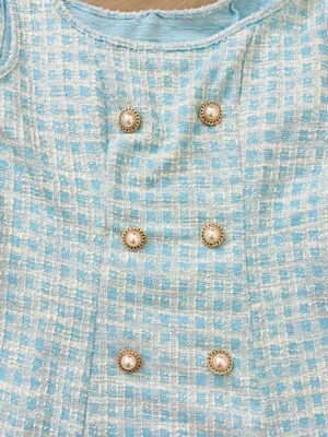 SHEIN Double Breasted Detail Plaid Tweed Dress thumbnail 2