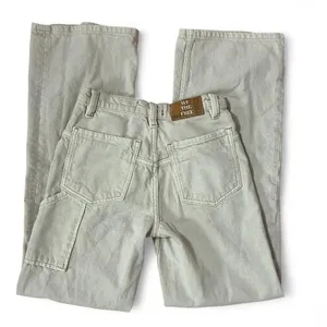 We The Free People Tinsley Baggy Cream‎ Carpenter Jeans Wide Leg Utility Pocket thumbnail 3
