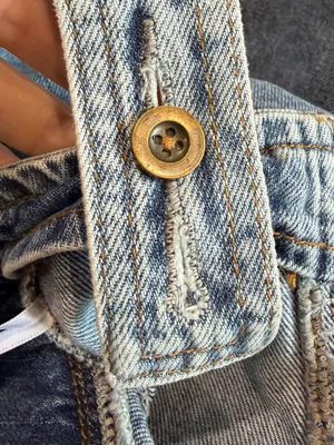 Lulus Denim Jumpsuit Sz Medium NWT Light Wash Date Night Out Brunch Bustier Fall thumbnail 10