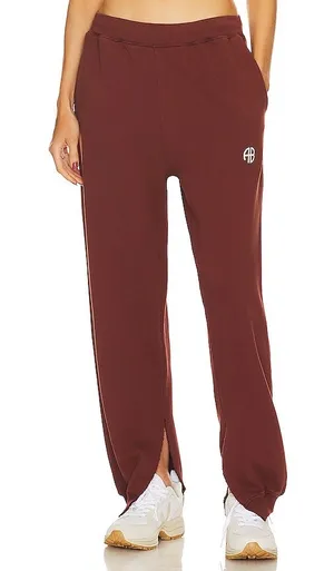 Anine Bing Sport Dark Cherry Tyler Split Hem Athleisure Sweat Joggers XS thumbnail 1