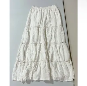White Solid Linen Maxi Skirt Bottoms Size XS 🤍✨ thumbnail 3