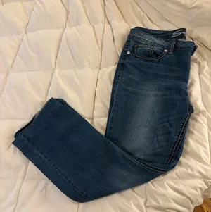 Seven7 Slim Boot Navy Blue Jeans with Back Patches thumbnail 3
