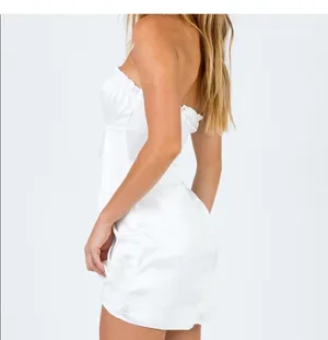 Princess Polly White Strapless Satin Dress thumbnail 3