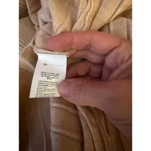 Aluedudu Ribbed Mock Neck Midi Sweater Dress Size M Taupe Neutral Fall thumbnail 4