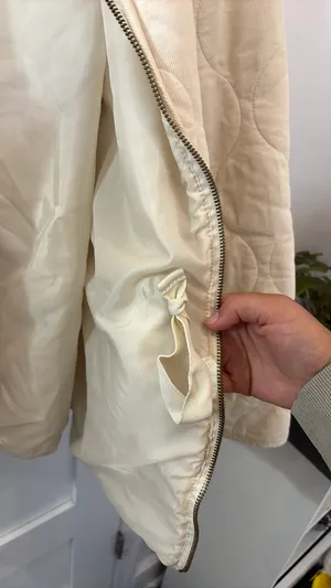 Universal Threads Beige White Jacket Large Zip Up  thumbnail 7