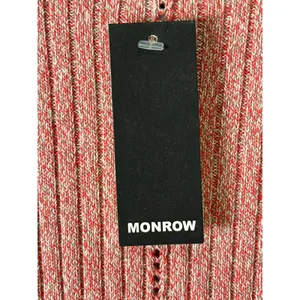 Monrow Coral Cream Ribbed Cotton Cropped Long Sleeve Sweater Top Size XS New thumbnail 8