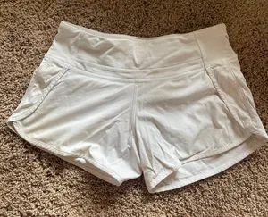 Lululemon White 4” Speed Up Shorts thumbnail 1