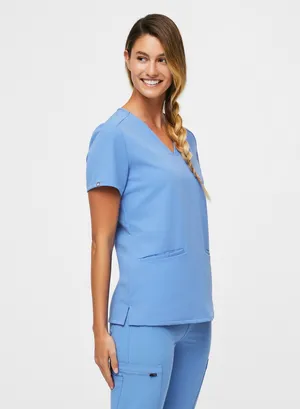 FIGS Casma Three-Pocket Scrub Top Ceil Blue thumbnail 2