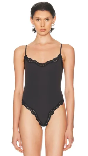 SKIMS Fits Everybody Lace Cami Bodysuit Black Onyx XXS thumbnail 1