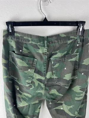 SUNDRY No. 95 Green Camo Stars Joggers Size 27 Casual Glamping Boho Hunting thumbnail 6