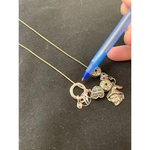 Sterling silver 925 wms 14.5" necklace with 6 charms SKU 9841 thumbnail 3