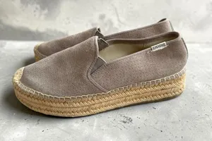 SOLUDOS Taupe Platform Espadrilles Flats Size 6.5 thumbnail 1