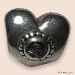 PANDORA Sterling Silver Treasured Heart Charm, 925 ALE Stamp / Retired thumbnail 1