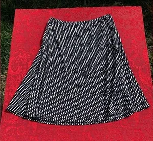 Amanda Smith Skirt Size Medium Black White Polka‎ Dots Flared Vintage Spring thumbnail 1