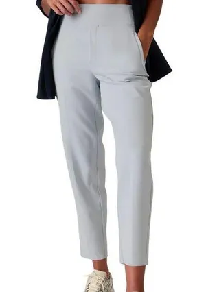 Athleta Endless High Rise Pants Cropped High Rise Straight Leg Snowfall Blue 12 thumbnail 1