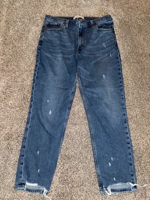 Abercrombie & Fitch The Skinny High Rise Distressed Raw Hem Jeans Size 30 10s thumbnail 1