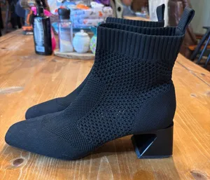 Vivaia womens knit square toe sock ankle boots black 39 US 8.5 thumbnail 1