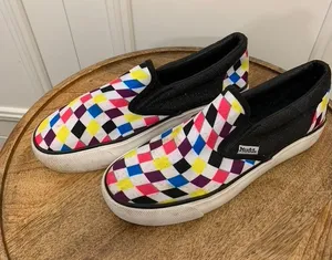 Mudd Women's Multicolor Checkered‎ Slip-On Sneakers Size 8 Casual thumbnail 1