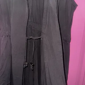Maurices Womens Large Dark Gray Longline‎ Drawstring Waist Sleeveless Vest thumbnail 3