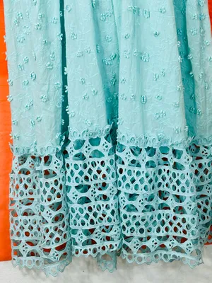 Boston Proper Mint Blue Embroidered Maxi Dress thumbnail 3