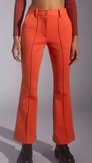Urban Outfitters Orange Flare Pants‎ High Rise Retro Wide Leg Women’s M thumbnail 1