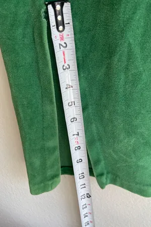 Vintage Liz Claiborne Velvet Green long-sleeve green velour midi dress featuring thumbnail 13