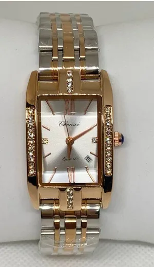 Chenxi women’s gold silver tone date watch rhinestones 23mm up to 8” running thumbnail 1
