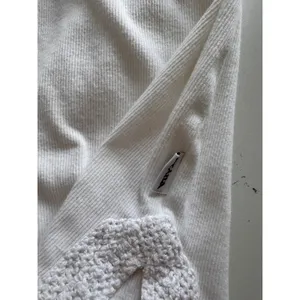 Prana White‎ Knit Crochet Trim V-Neck Long Sleeve Casual Top Womens XL Hiking thumbnail 7