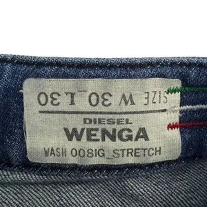 Diesel Wenga Solid Straight Leg Jeans Blue Y2K Low Rise Patch Pockets Size 30 thumbnail 5