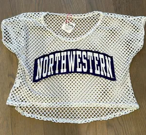 Northwestern University mesh crop top thumbnail 1