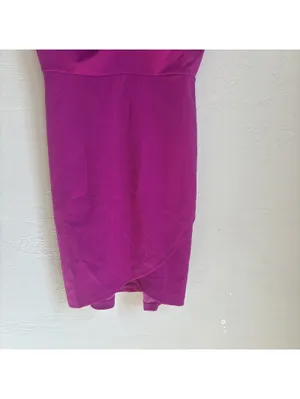 She + Sky Womens Small Magenta Purple Twist Front Cami Dress Tulip Hem Cocktail thumbnail 2
