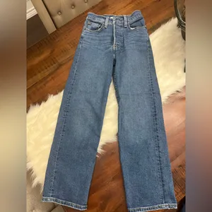 Levi’s Ribcage Straight Ankle Jeans 24 High Rise Button Fly Waterless thumbnail 2