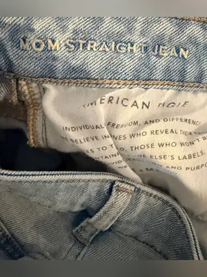 AMERICAN EAGLE High Rise Distressed Mom Straight Jeans, Size 6, Light Wash thumbnail 13