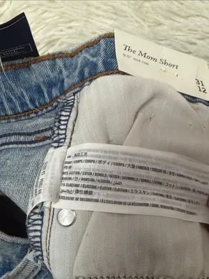 Abercrombie & Fitch Light Blue Distressed Denim Mom Shorts thumbnail 5