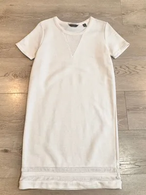 SCOTCH & SODA MAISON‎ SCOTCH cream mesh inset sweatshirt dress size Small S thumbnail 1