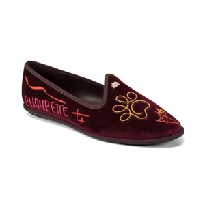 Women's KARL LAGERFELD PARIS Vaneda Ikonic‎ Smoking Flat Loafers Wine Size 7 thumbnail 9