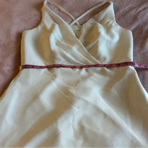 Emme Bridal white sleeveless wedding gown beaded rhinestones satin chiffon 16 thumbnail 15