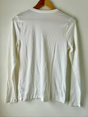 White Long Sleeve Shirt, Medium thumbnail 2