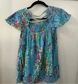 Free People Vintage Floral Flowy Blouse Size XS thumbnail 3