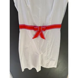 Tropical Al White Sleeveless Romper Pink Orange Bow Belt‎ 6 Summer Resort thumbnail 4