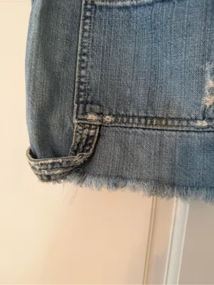 Vintage Abercrombie & Fitch Light Wash Distressed Denim Mini Skirt Size 6 thumbnail 8