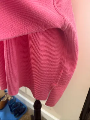 aerie Relaxed V-Neck Waffle Knit Sweater - Coral Pink thumbnail 6
