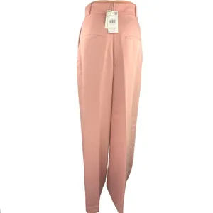 NEW Mango Pink High Rise Front Pleated Business Career Wide Leg Dress Pants 2 thumbnail 3