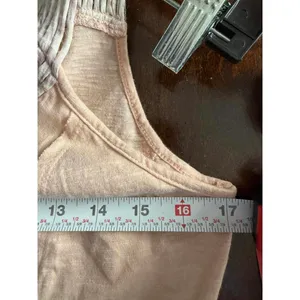 Free People Women's Peach Sleeveless Top with Embroidered Straps, Size LG thumbnail 6