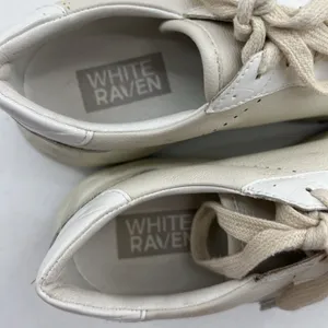 White‎ Raven Size 7.5 Sneakers Fashion Style Tennis Shoes Star Women's Lace Up thumbnail 6