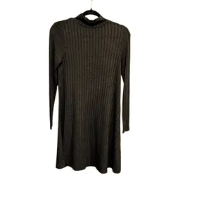 Ivanka Trump Black Ribbed Mock Neck Long‎ Sleeve A-Line Knit Dress Womens Small thumbnail 3