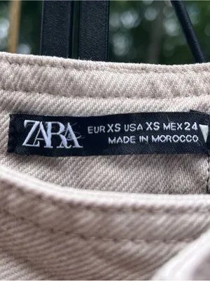 Zara Women’s Beige Denim High Rise Wide Leg Cargo Pants Sz XS Utility Gorpcore thumbnail 2