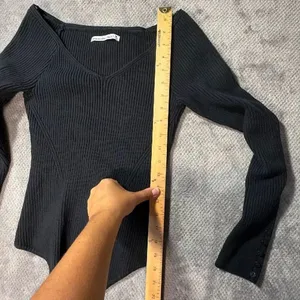 Abercrombie & Fitch Black Off Shoulder Ribbed Long Sleeve Bodysuit Medium #1700 thumbnail 12