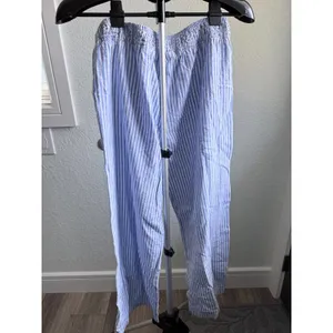 Beach Lunch Lounge Linen Cotton Blend Beachy Nautical Tie Waist Wide Leg Pants M thumbnail 3