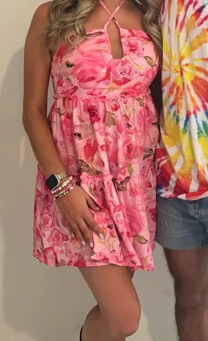 Shein Pink Floral Dress Mini thumbnail 1